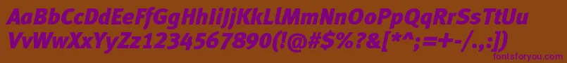 MetablacklfcItalic Font – Purple Fonts on Brown Background