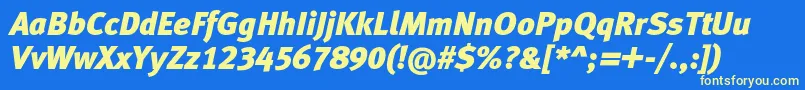 MetablacklfcItalic Font – Yellow Fonts on Blue Background