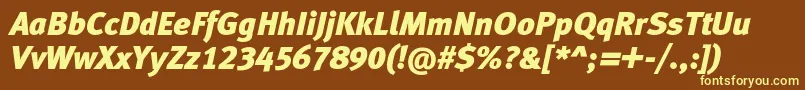 MetablacklfcItalic Font – Yellow Fonts on Brown Background