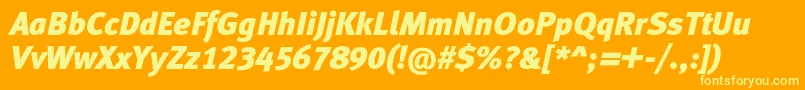 Шрифт MetablacklfcItalic – жёлтые шрифты на оранжевом фоне