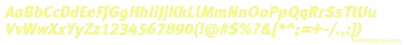 Шрифт MetablacklfcItalic – жёлтые шрифты на белом фоне