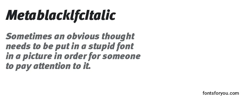 MetablacklfcItalic Font