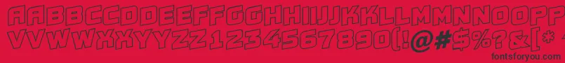 Conce20 Font – Black Fonts on Red Background