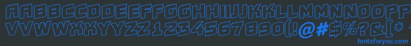 Conce20 Font – Blue Fonts on Black Background