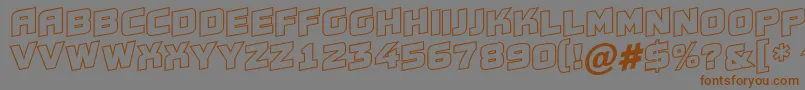 フォントConce20 – 茶色の文字が灰色の背景にあります。