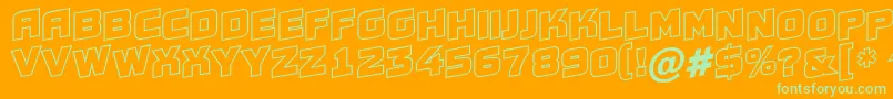 Шрифт Conce20 – зелёные шрифты на оранжевом фоне