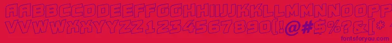 Conce20-Schriftart – Violette Schriften auf rotem Hintergrund