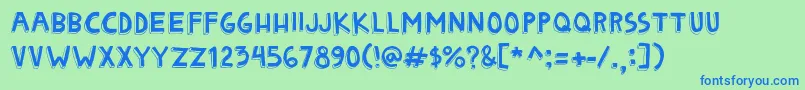 Matryoshka Font – Blue Fonts on Green Background