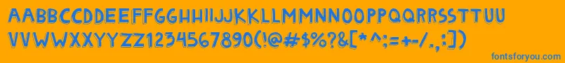 Matryoshka Font – Blue Fonts on Orange Background
