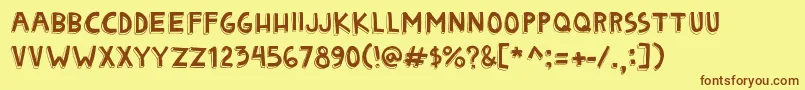 Matryoshka Font – Brown Fonts on Yellow Background