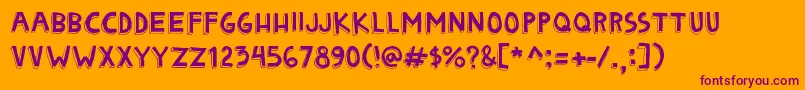 Matryoshka Font – Purple Fonts on Orange Background