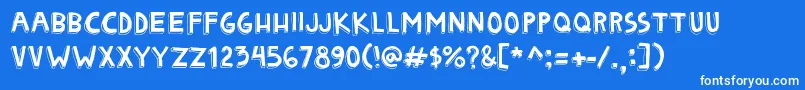 Matryoshka Font – White Fonts on Blue Background