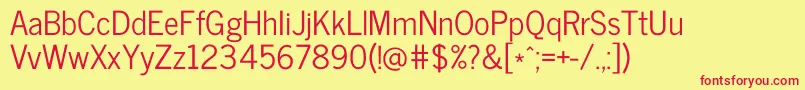 NewscycleRegular Font – Red Fonts on Yellow Background
