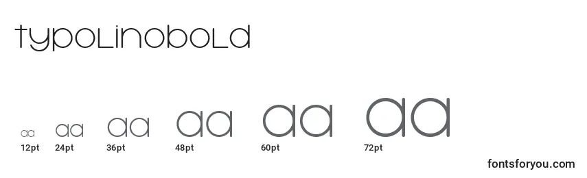 Размеры шрифта TypolinoBold