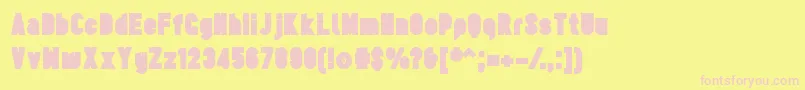 TesUltrablack Font – Pink Fonts on Yellow Background