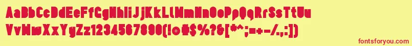 TesUltrablack-fontti – punaiset fontit keltaisella taustalla