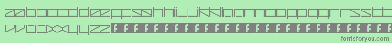 ZetaRedux-fontti – harmaat kirjasimet vihreällä taustalla