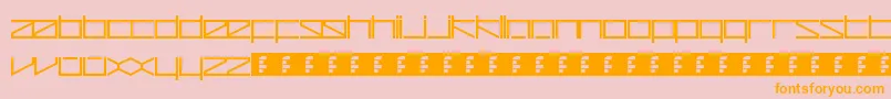 ZetaRedux-Schriftart – Orangefarbene Schriften auf rosa Hintergrund