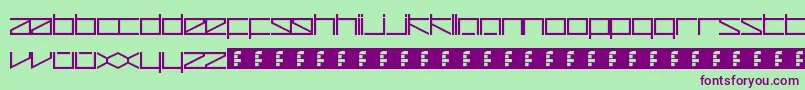 フォントZetaRedux – 緑の背景に紫のフォント