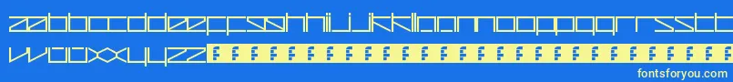 ZetaRedux-fontti – keltaiset fontit sinisellä taustalla