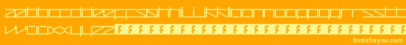 フォントZetaRedux – オレンジの背景に黄色の文字