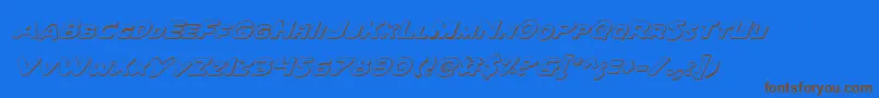 Quartoi-Schriftart – Braune Schriften auf blauem Hintergrund