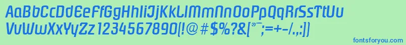PasadenaserialMediumItalic Font – Blue Fonts on Green Background