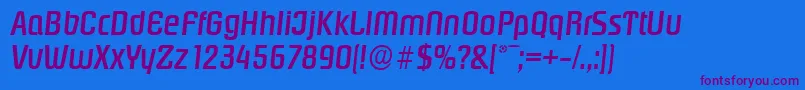 PasadenaserialMediumItalic Font – Purple Fonts on Blue Background
