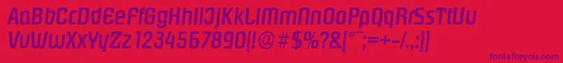Fonte PasadenaserialMediumItalic – fontes roxas em um fundo vermelho