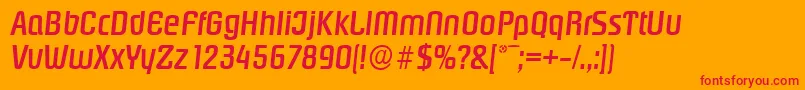 PasadenaserialMediumItalic Font – Red Fonts on Orange Background