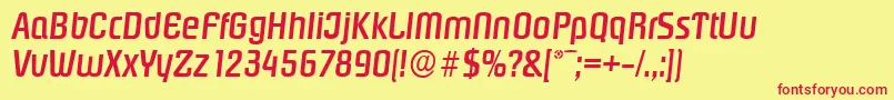 PasadenaserialMediumItalic Font – Red Fonts on Yellow Background