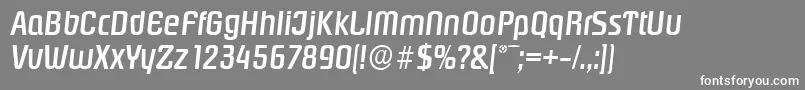 Шрифт PasadenaserialMediumItalic – белые шрифты на сером фоне