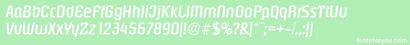 PasadenaserialMediumItalic Font – White Fonts on Green Background