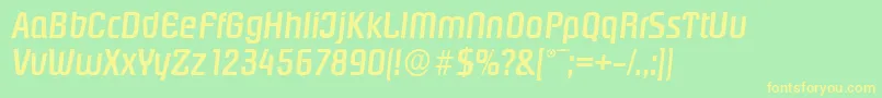 PasadenaserialMediumItalic Font – Yellow Fonts on Green Background