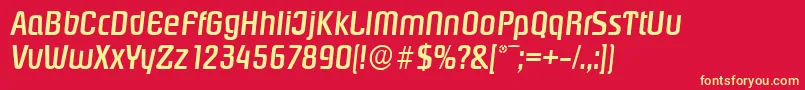 PasadenaserialMediumItalic Font – Yellow Fonts on Red Background