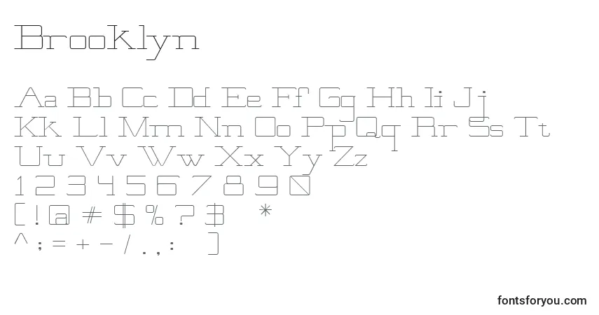 Шрифт Brooklyn – алфавит, цифры, специальные символы