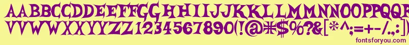 She Font – Purple Fonts on Yellow Background