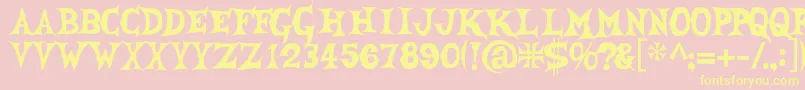 She Font – Yellow Fonts on Pink Background