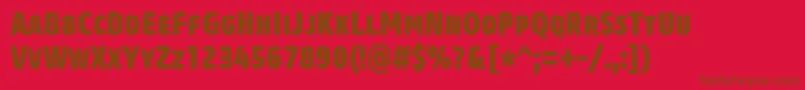 CoreSansMSc87CnHeavy Font – Brown Fonts on Red Background