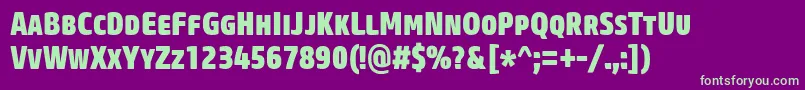 CoreSansMSc87CnHeavy Font – Green Fonts on Purple Background