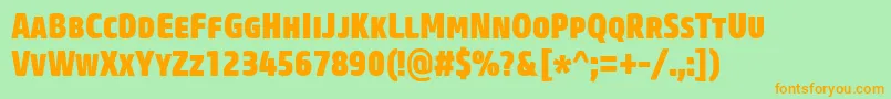 CoreSansMSc87CnHeavy Font – Orange Fonts on Green Background