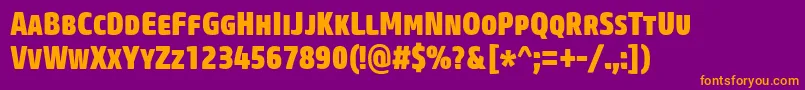 CoreSansMSc87CnHeavy Font – Orange Fonts on Purple Background