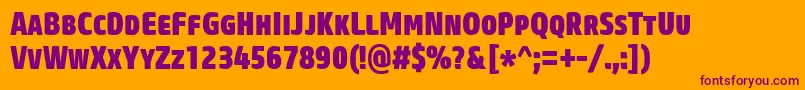 CoreSansMSc87CnHeavy Font – Purple Fonts on Orange Background