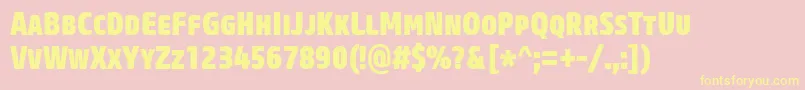 CoreSansMSc87CnHeavy Font – Yellow Fonts on Pink Background