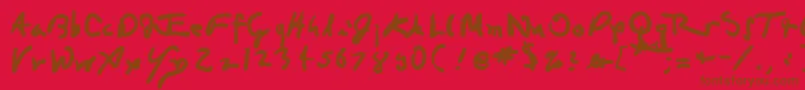 フォントDaVincian – 赤い背景に茶色の文字