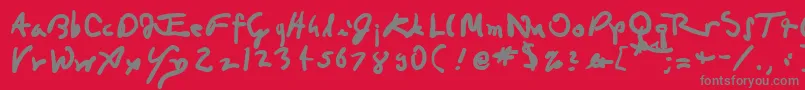 フォントDaVincian – 赤い背景に灰色の文字