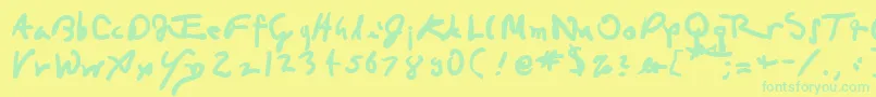 Шрифт DaVincian – зелёные шрифты на жёлтом фоне