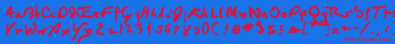 DaVincian Font – Red Fonts on Blue Background