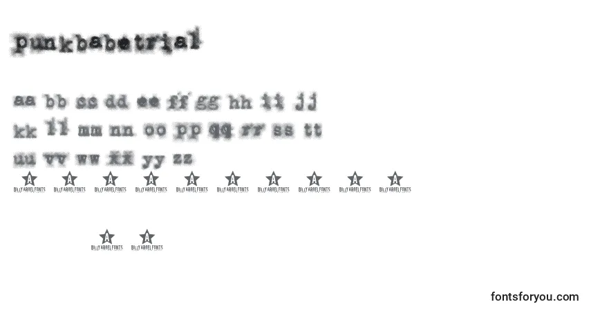 A fonte PunkbabeTrial – alfabeto, números, caracteres especiais