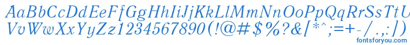 Czcionka UkAntiqueItalic – niebieskie czcionki